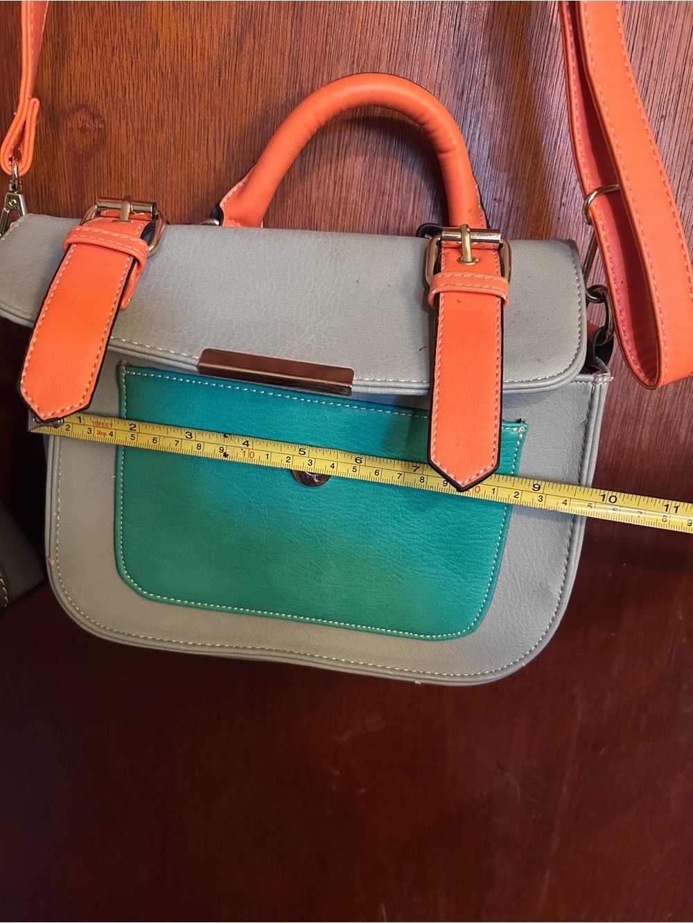 Two purse lot deal- dooney and bourke grey purse and teal orange crossbody - Picture 9 of 12